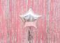 Preview: Folienballon - Stern Weiß schimmernd - ø 48cm